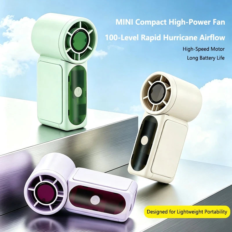 Lenovo Portable Mini Handheld Fan with LED Display Semiconductor Refrigeration High Wind Power Rechargeable Battery Outdoor Fan