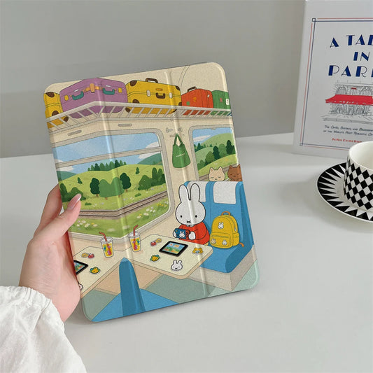 New Cartoon Rabbit Case for iPad Pro 11 2025 2024 Air iPad 10th Air 5 4 10.9 Ipad 7 8 9 10.2 5 6 9.7 inch Air3 10.5 mini 6 Cases
