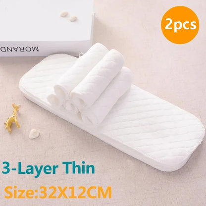 10Pcs Baby Diapers Reusable Washable Cotton Diaper Ecological Nappies Insert Cotton Cloth Breathable Absorbent Cloth Diapers