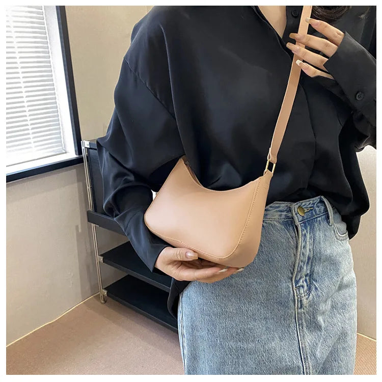 Fashionable and Trendy Solid-color Handbags Simple and New Small Square Bag Stylish and High-quality Single-shoulder Armpit Bags