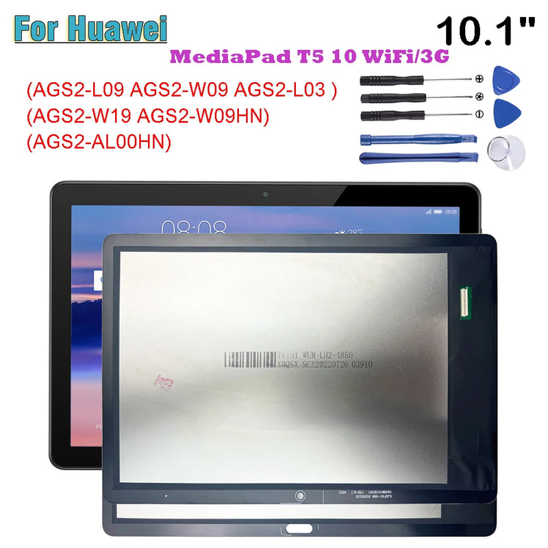 AAA+ For Huawei MediaPad T5 AGS2-L09 AGS2-W09 AGS2-L03 WiFi/3G 10.1" LCD Display Touch Screen Digitizer Glass Assembly Repair