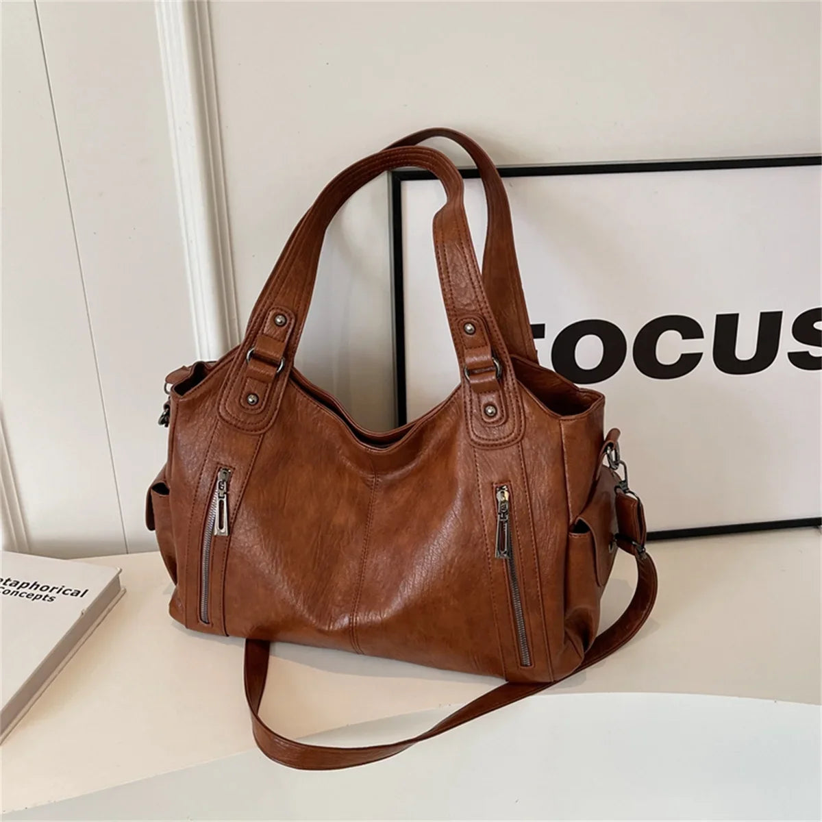 Winter Female Handbag Large Capacity Shoulder Bags Big Tote Bag Ladies Soft Leather Hobos Messenger Bags Women Shopper Bag Sac