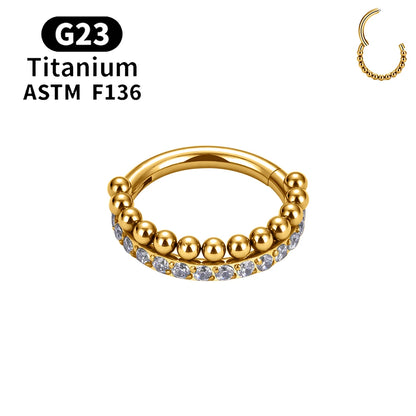 ASTM F136 Titanium 16G Hinged Nose Ring CZ Septum Clicker Cartilage Hoop Earrings Tragus Rook Daith Conch Helix Piercing Jewelry