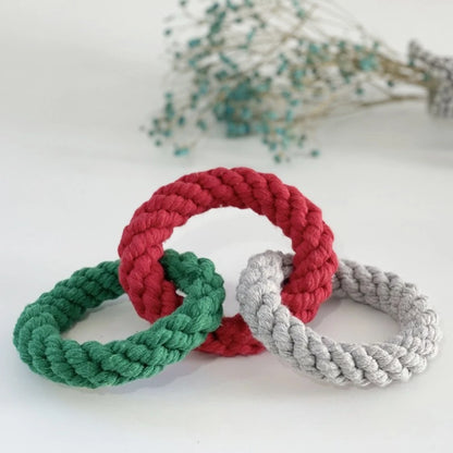 Cotton Dog Toys Puppy Chewing Toys Rope Knot Toy Durable Braided Dog Toys Dog Cleaning Teeth Braided Bone Rope Pet Products
