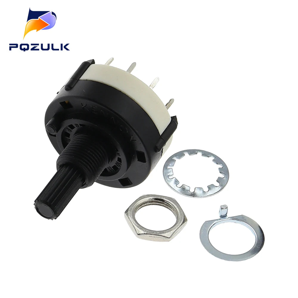 5PCS RS26 1 Pole 12 Position Selectable Band Rotary Channel Selector Switch Handle length 20MM With Knob