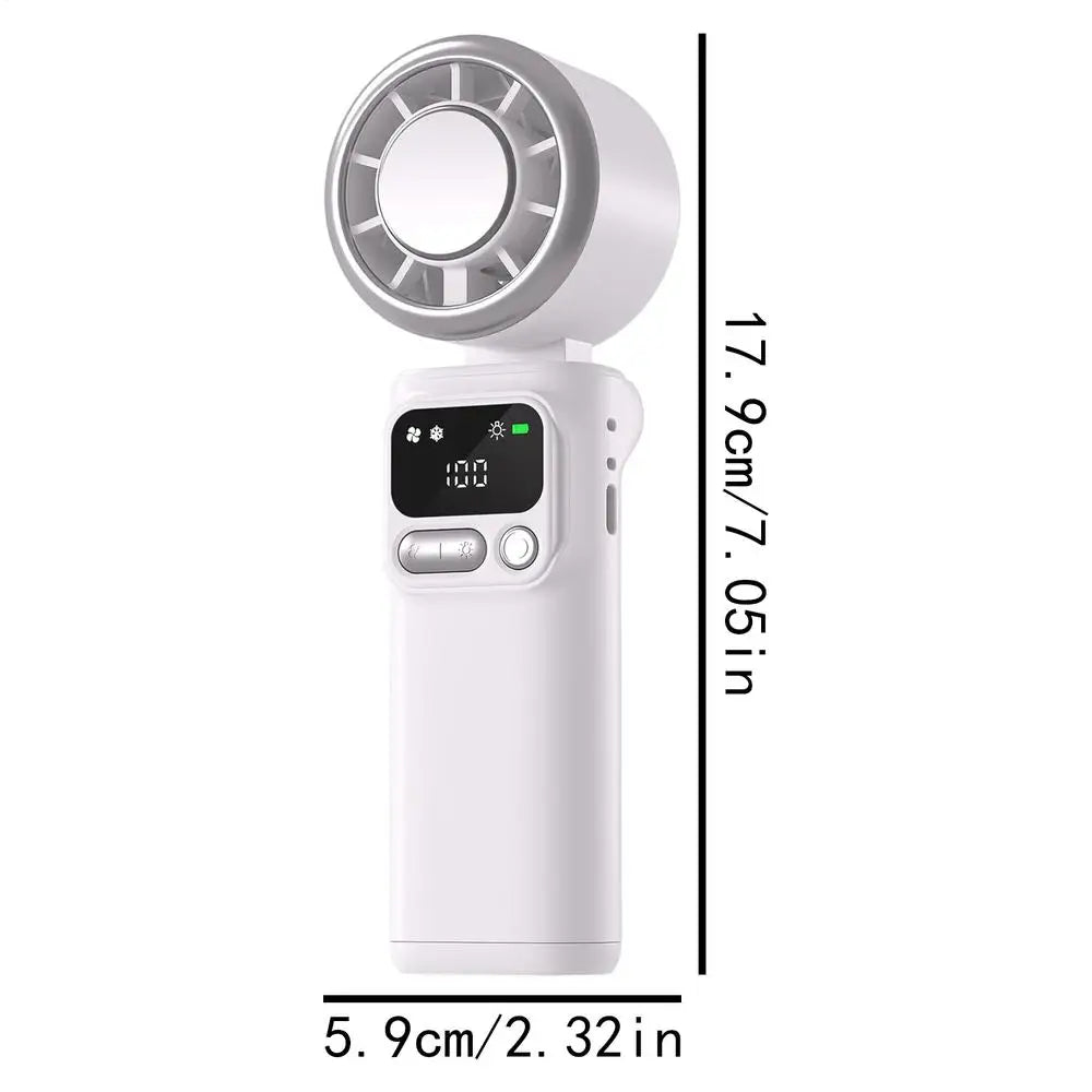Portable Fan Handheld 5 Speeds Foldable Rechargeable Handheld Personal Fan For Outdoor Travel Beach Camping Hiking Home Office