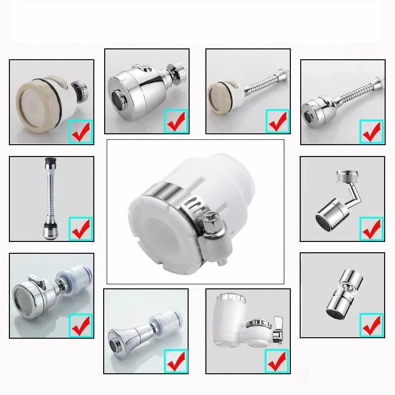 Universal Water Tap Faucet Adapter Shower Anti Splash Head Rotatable Bubbler Fittings Sink Faucet Extender Kitchen Accessories