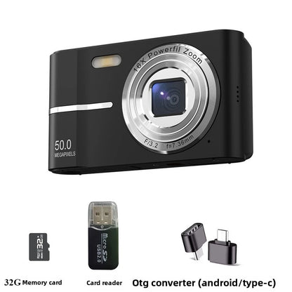 Digital Cameras1080P Camera 44MP Camera Portable Compact Camera with 2.4 Inch LCD Screen16x Digital Zoom, 32G Micro Memory Card
