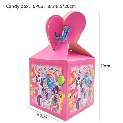 My Little Pony themed children's birthday party supplies, girls' first birthday tablecloth, tableware, paper cups, flag-raising