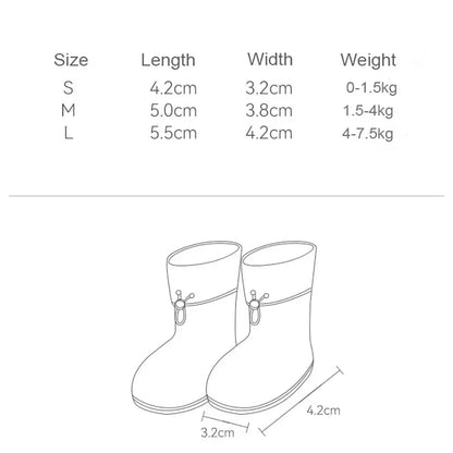 4Pcs/Set Pet Silicone Rain Boot Cartoon Cute Pet Rain Boot Waterproof Dog Shoe Foot Cover Outdoor Pet Paw Protector Pet Supplies