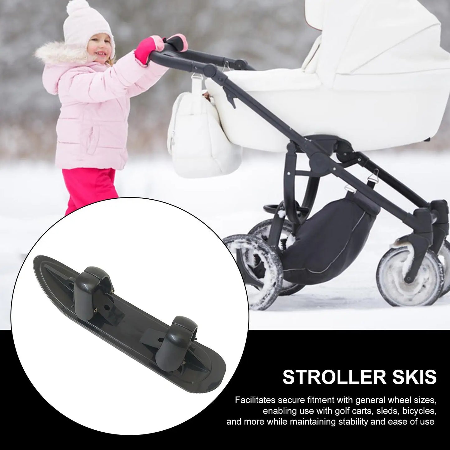 Stroller Skis 2 In 1 Baby Stroller Ski Scooter Conversion Skiing Attachment For Bicycle Outdoor Sports Lakeside Paths Resort