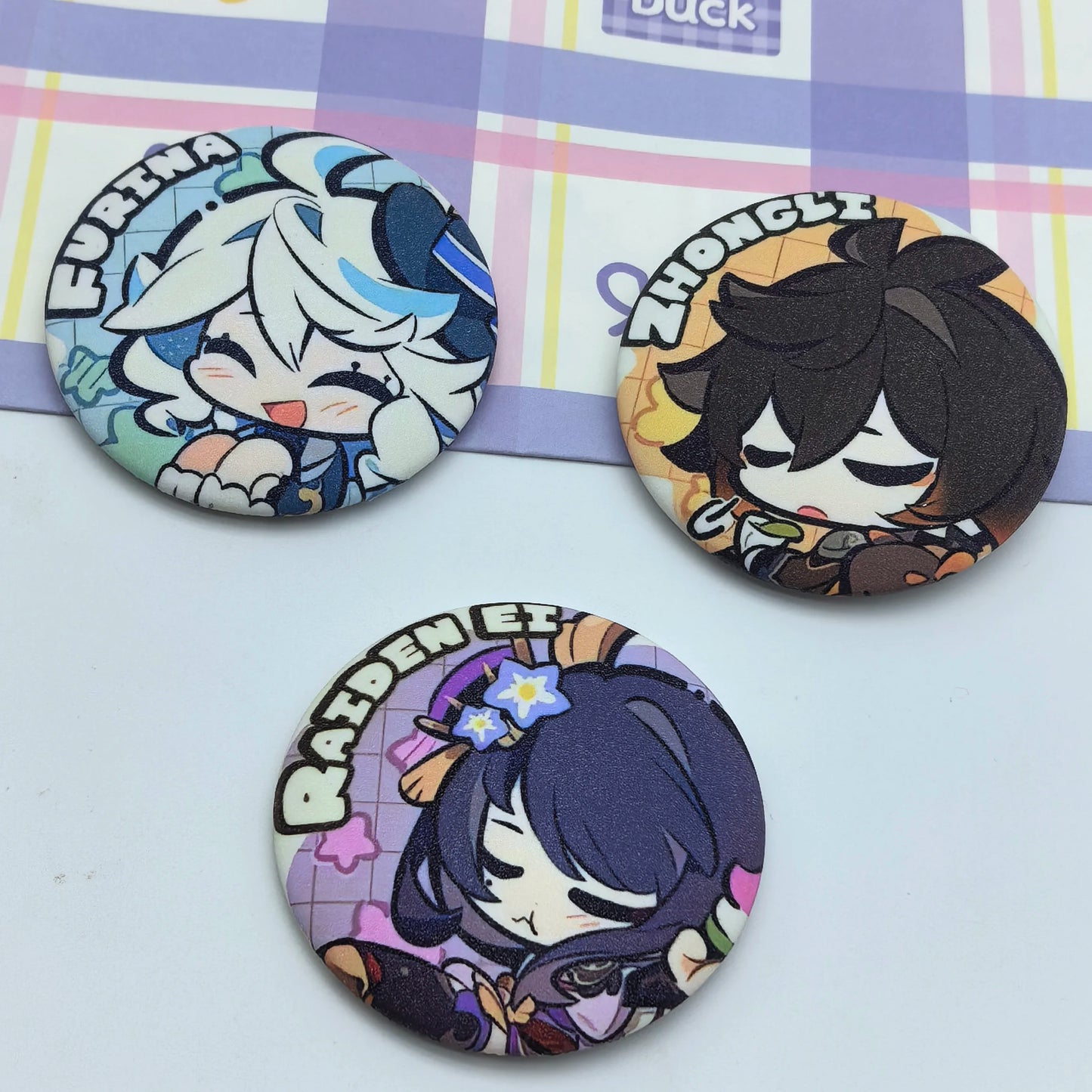 1PC Anime Game Genshin Venti Furina Nahida Pretty Q Version Badges Brooches Men Clothes Scarves Pins Decorations Beautiful Gifts
