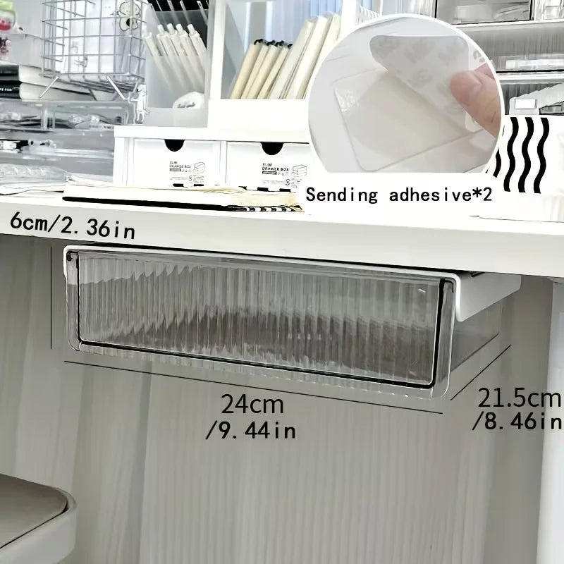 Desk drawer organizer, hidden storage drawer under the desk, suitable for organizing stationery in home offices