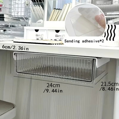 Desk drawer organizer, hidden storage drawer under the desk, suitable for organizing stationery in home offices