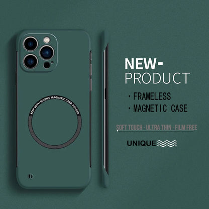 Ultra Thin Matte Hard PC Magnetic Frameless Color Phone Case For iPhone 17 Air 16E 16 15 14 Plus Pro Max 17 Pro Max Cover Cases