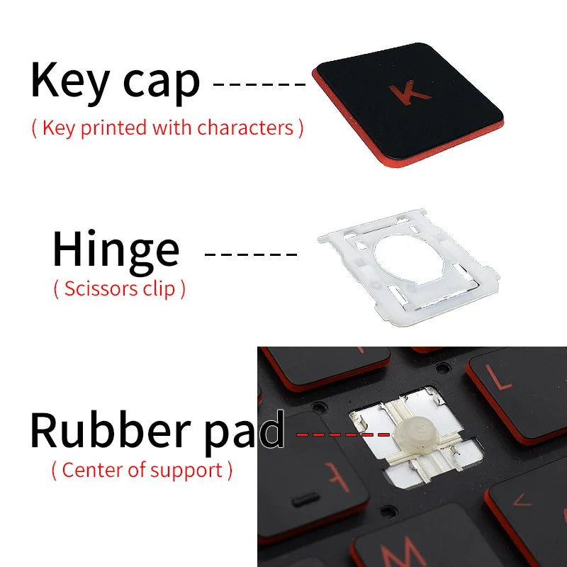 Replacement For DELL Laptop Keyboard Latitude 3340 3350 5480 5490 E3340 E7450 E5450 E7470 E5470 Keycaps Scissor Clip Hinge