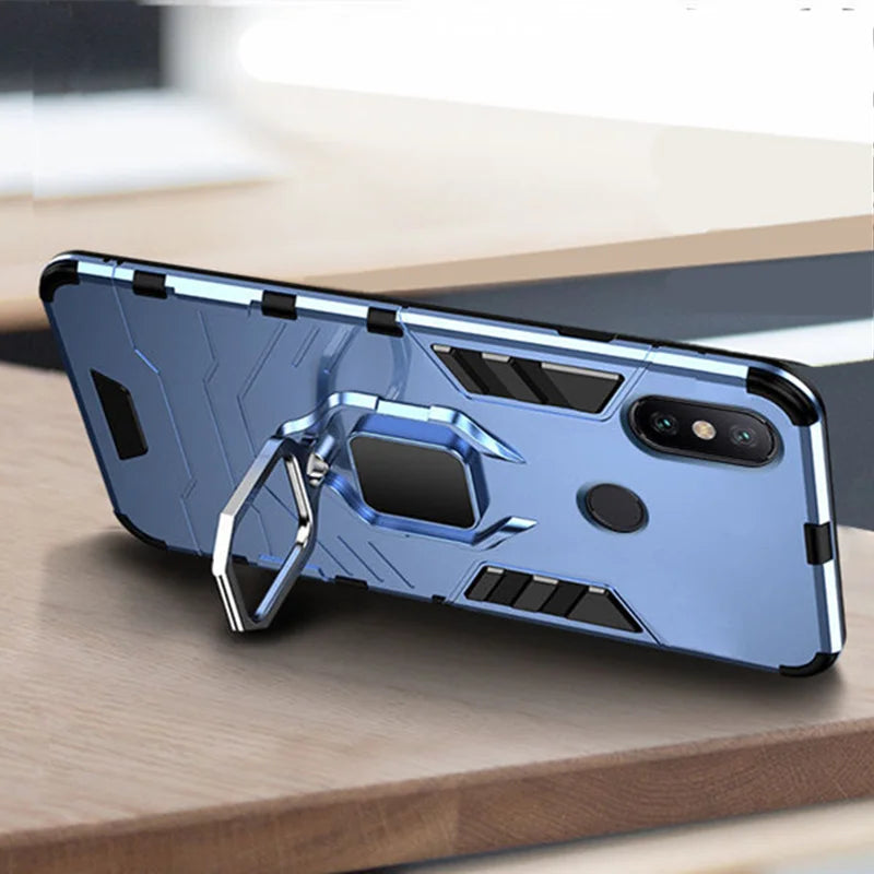 Shockproof Armor Case for Xiaomi, Stand Ring Cover, Mi A2 Lite, 9 SE, F1, 7, 5, 6