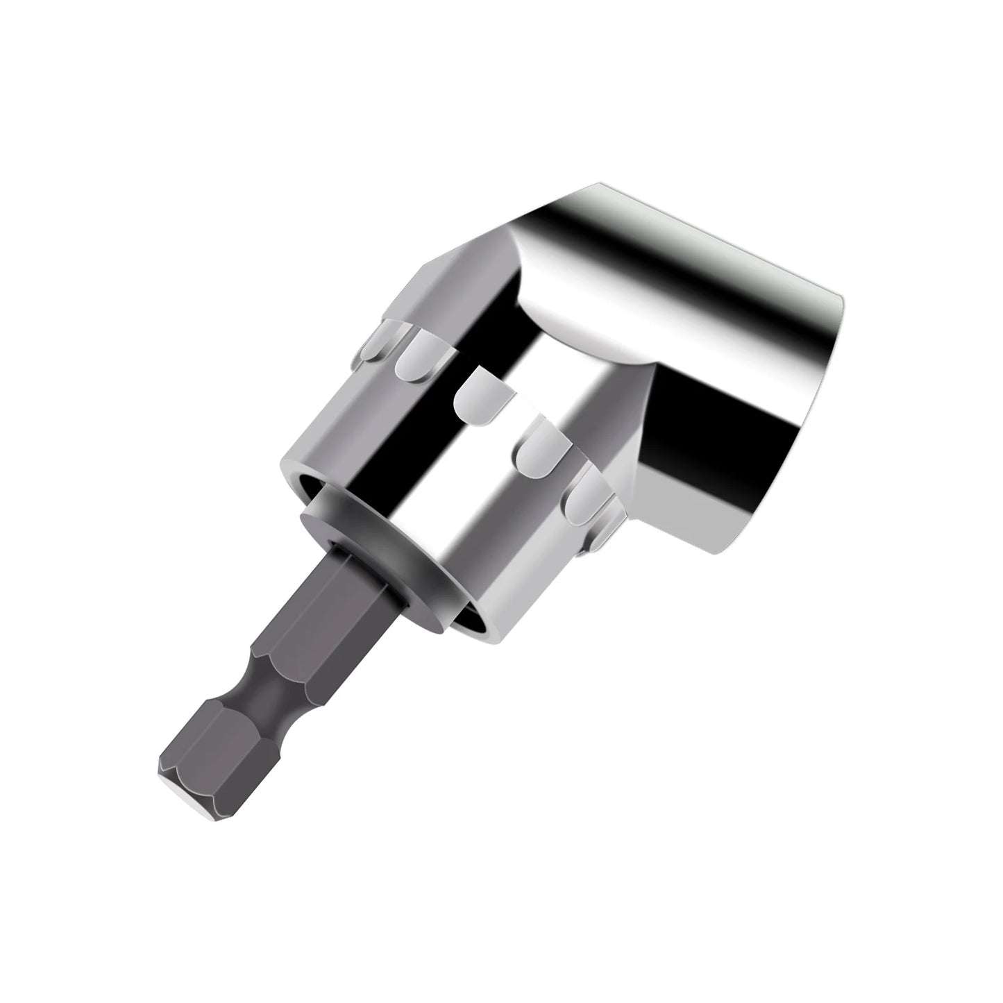 Right Angle Drill Attachment,105 Degree Right Angle Drill Bit Adapter,Angled Screwdriver for Tight Space (LONG&SHORT)-Silver