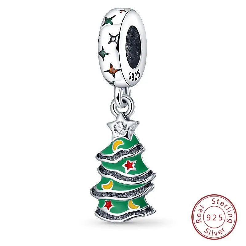 Original 925 Sterling Silver Charms Beads Winter Snowflake Snowman Igloo Penguin Pendant Fit Bracelet Women Jewelry Gift