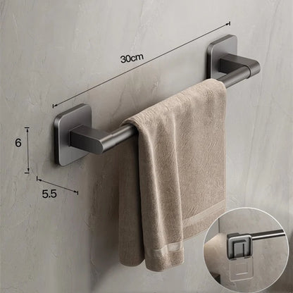 Bathroom Towel Holder Slipper Rack Holder Without Drilling Wall Mounted Towel Shelf   Towel Bar Kitchen Bathroom Accessories