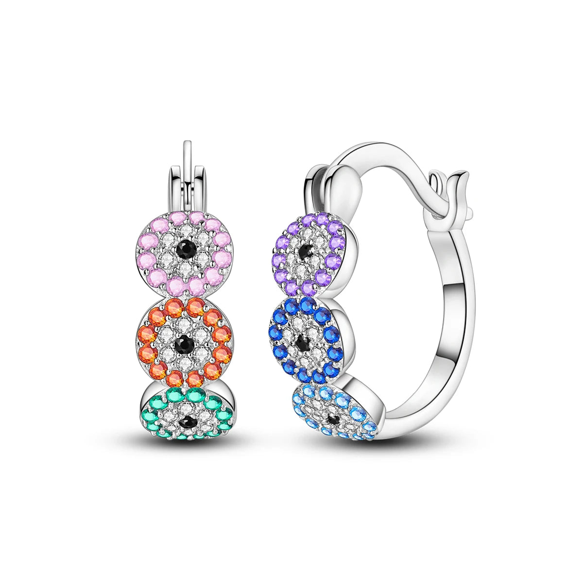 925 Sterling Silver Gold Drop Earrings For Woman Flower Round Sun Hoop Earring Pendientes Classic Original Woman Jewelry Gift