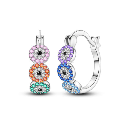 925 Sterling Silver Gold Drop Earrings For Woman Flower Round Sun Hoop Earring Pendientes Classic Original Woman Jewelry Gift