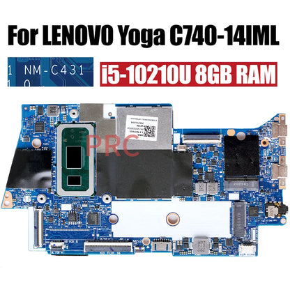For LENOVO Yoga C740-14IML Laptop Motherboard NM-C431 i5-10210U i7-10510U 8GB 12GB RAM 5B20S42832 Notebook Mainboard