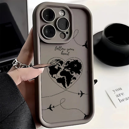 Travel-nspired Airplane Route Desian Case For Xiaomi Mi 11 Lite 5G 4G 14T 14 13T 13 12T 12 Poco X6 X5 X3 F5 F6 M6 Pro Soft Cover