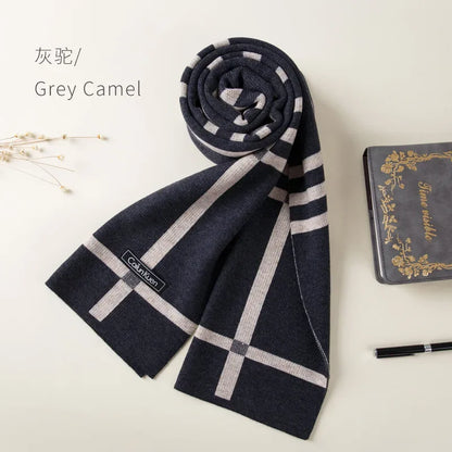 High Quality Wool Men Scarf Autumn Winter Classic Business Thermal Muffler Male Soft Korean Version Long Thick Warm Shawl No Box