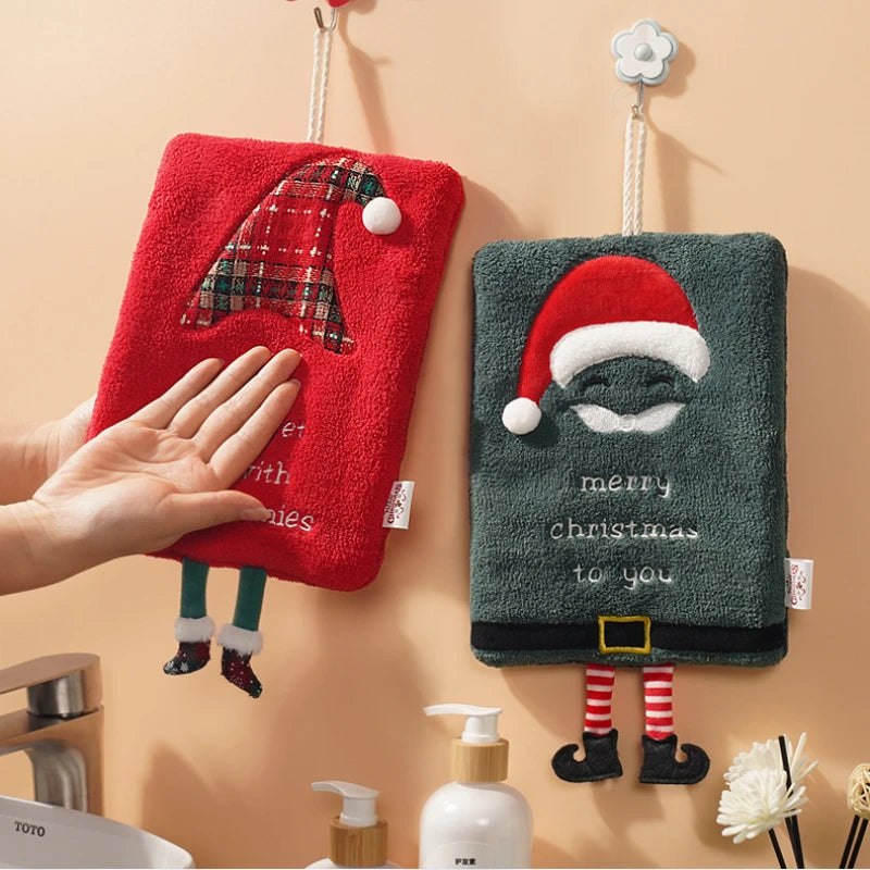 Christmas Hand Towels Kitchen Cloth Housewarming Gifts Christmas Decoration Dish Towel sfor Home Holiday Xmas ﻿Cloth Man Woman