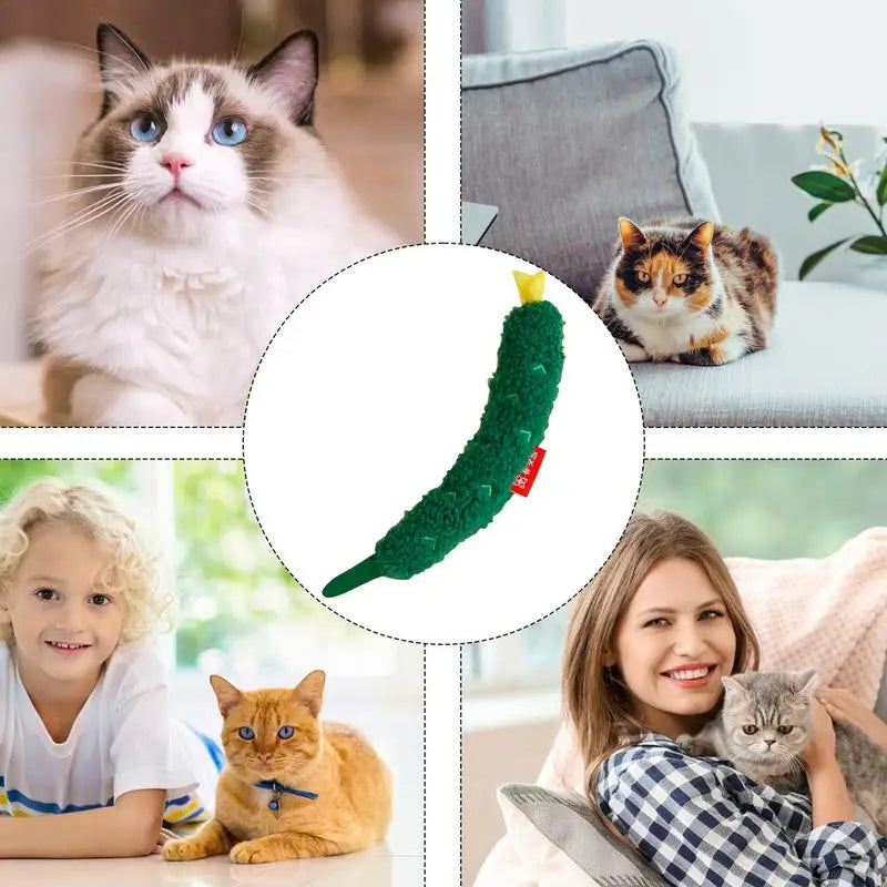 Plush Catnip Toy Catnip Toys Cucumber Stuffed Chew Toys Soft Pet Supplies Interactive Crinkle Cat Toys For Kitten & Indoor Cats