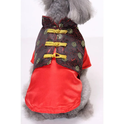 Traditional Chinese Pattern Pet Clothing Warm and Comfortable Dog Clothing for Small and Medium Dogs Thick Pet Cotton Coat
