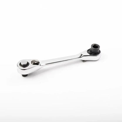 Rafford Mini Treble 1/4 Ratchet Wrench Double Ended Quick Socket Ratchet Wrench Screwdriver Hex Torque Wrenches Set 2in1 Spanner