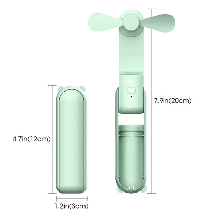 Portable Handheld Fan Cute Mini Fan 500mAh Battery 3 speed Adjustable Low-Noise Electric Fan Gift Outdoor Folding Fan