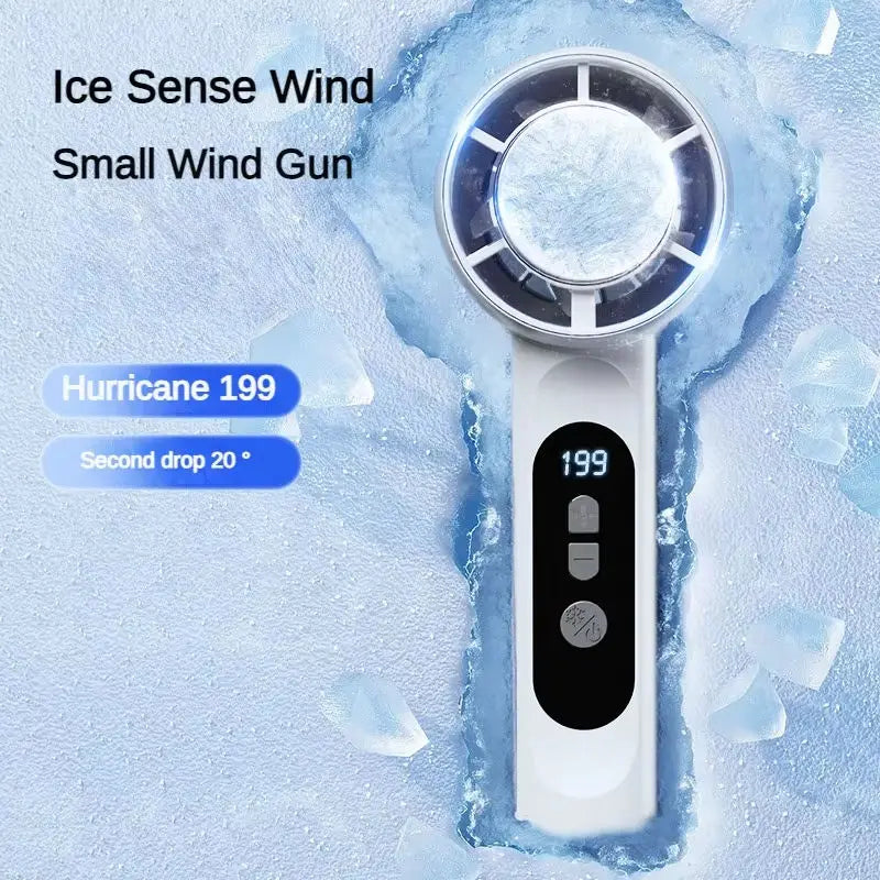 Portable Handheld Fan 199-Speed Mini Fan USB Rechargeable Cooling Refrigeration Fan Pocket Design for Travel Concerts Camping