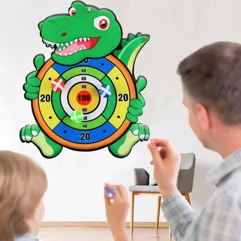 Sticky Ball Dartboard Montessori Throw Sport Slingshot Target Animal Dinosaur Sports Toys Educational Indoor Outdoor Game