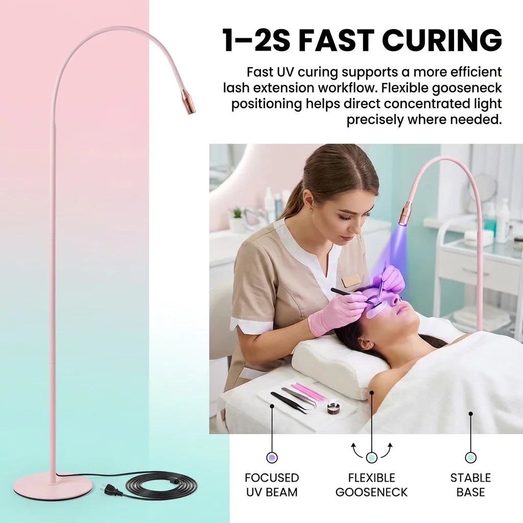 UV Lamp Eyelash Noise Reduction Foot Switch 10W Fast Dry Polish Lash UV Glue Curing Beauty Salon Eyelash Extension Light