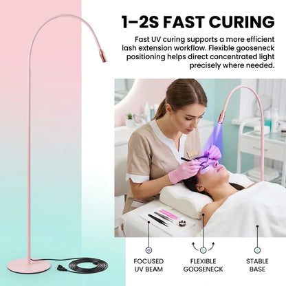 UV Lamp Eyelash Noise Reduction Foot Switch 10W Fast Dry Polish Lash UV Glue Curing Beauty Salon Eyelash Extension Light