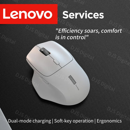 Lenovo Wireless Mouse, Ergonomic Design, Comfortable to Use, Dual-Mode Connection, Suitable for Gaming and Office Use, Large-Capacity Battery