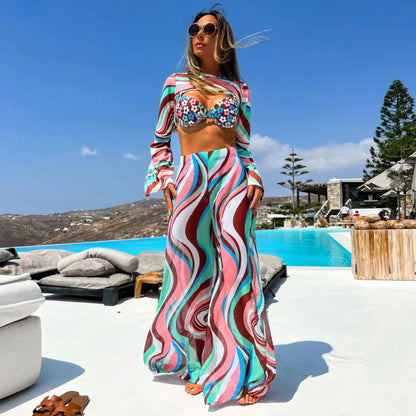 Print Ruffle Beach Cover Up Floral Hot Swimsuits 2025 Sexy Beach Outfits For Women Tunics for Beach Long Playa Bikini Cover Up