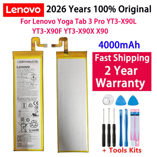 2026 Years 100% Original For Lenovo Yoga Tab 3 Pro YT3-X90L YT3-X90F YT3-X90X X90 100% Original 4000mAh L15D1P31 Battery