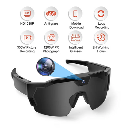 ABHT-HD Video Recording Sunglasses Smart Action Camera Glasses Bicycle Outdoor Driver Recorder Walk Cam