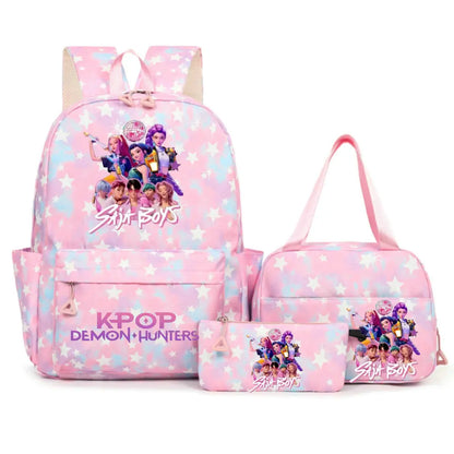 KPop Demon Hunters Backpacks Campus Student School Bags for Teen Men Women Tote Bag Clutch Pocket Nylon Backpacks Travel