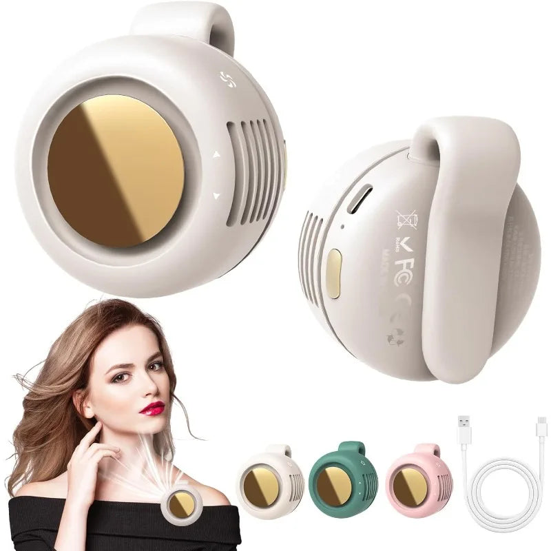 Portable Silent Mini Bladeless Electric Fan,Small fan Clip on Shirt Waist Mini Bladeless Fan Adjustable 3-Speed For Outdoor NEW