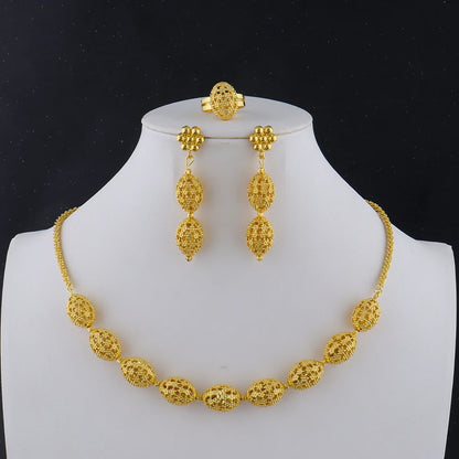 Necklace Earrings Rings Set for Women Luxury Jewelry Nigeria Bridal  Wedding Party Jewellery Set Accessories Wholesale