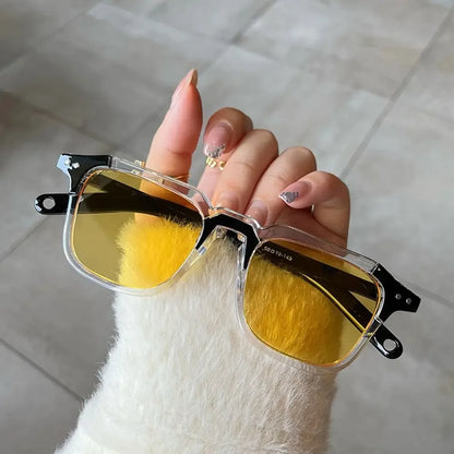 Cool Square Sunglasses Fashion Vintage UV400 Tint Ocean Lens Sun Glasses Retro 90s Glasses for Women & Men
