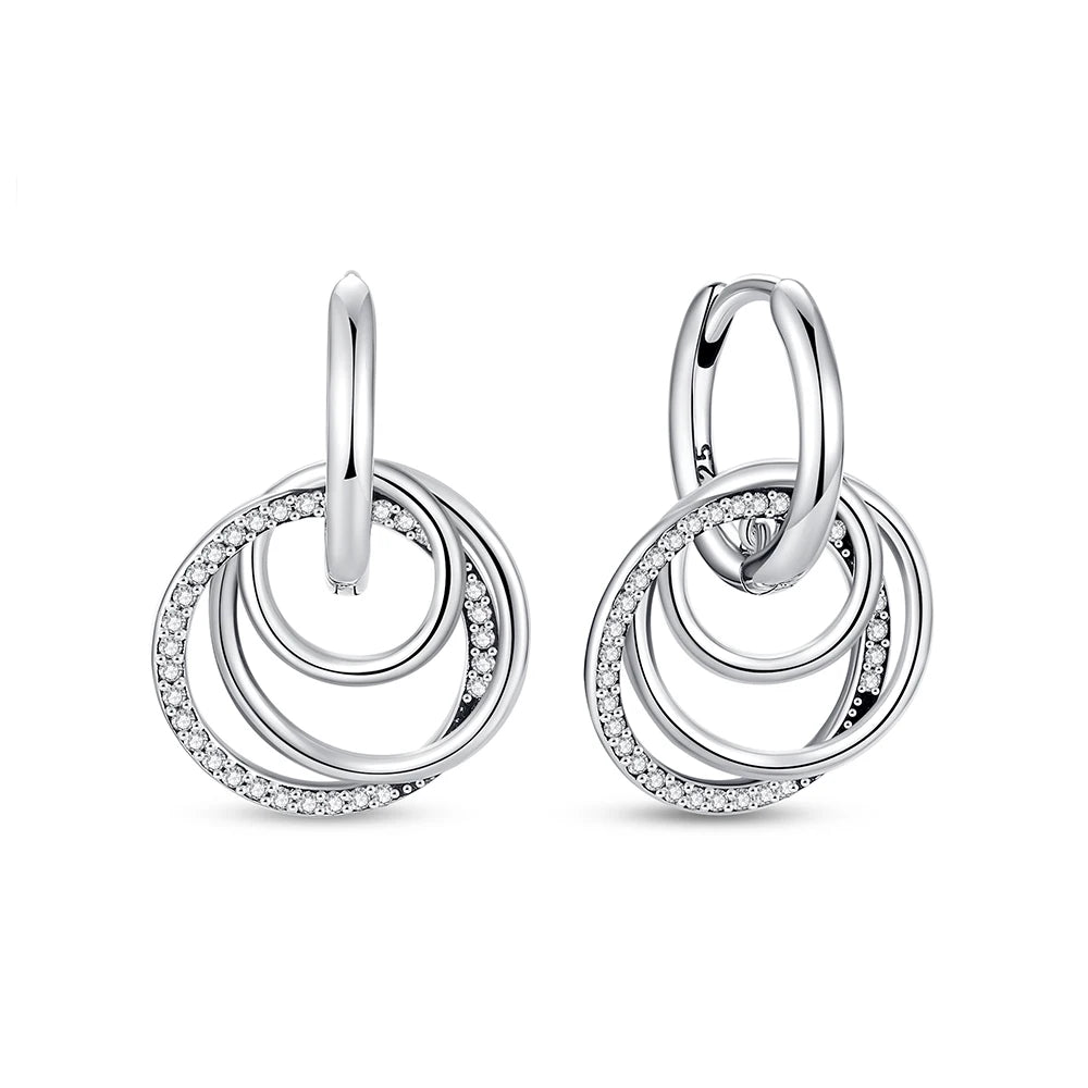 New 2026 Original 925 Sterling Silver Earrings For Women Piercing Hoop Love Heart Earings Rose Gold Wedding Gift Luxury Jewelry