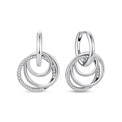New 2026 Original 925 Sterling Silver Earrings For Women Piercing Hoop Love Heart Earings Rose Gold Wedding Gift Luxury Jewelry