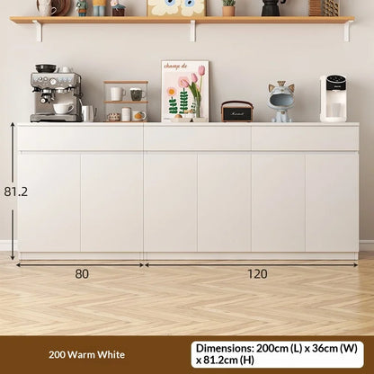 Modern Solid Wood Living Room Sideboard Cabinet Storage Dresser Drawer Display Kitchen Organizer Adjustable Shelves Furniture