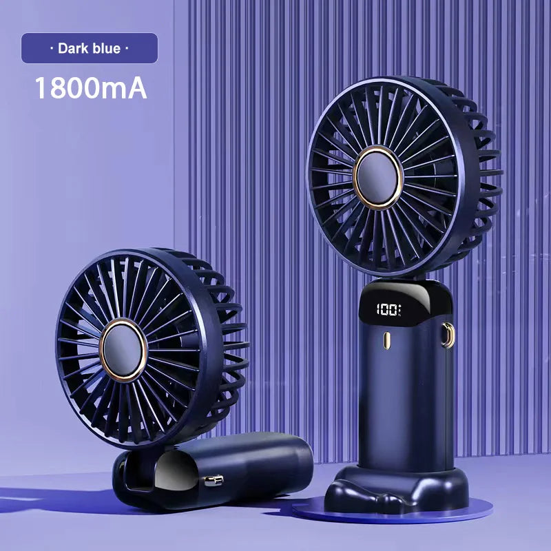 Portable Mini Fan With 5 Speeds USB Rechargeable Charging Small Foldable Battery Fans Handheld For Desk Bedroom Indoor Outdoor
